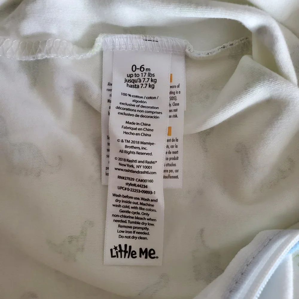 Little Me Sleep Sack. Gently worn. 0-6 Months. dinosaurs.‎